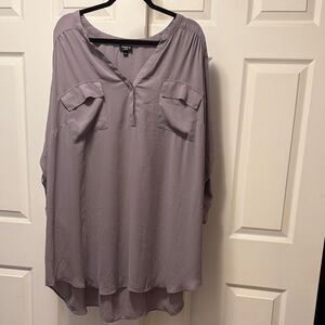 torrid Dusty Lavender V-Neck Tunic with Chest Flaps